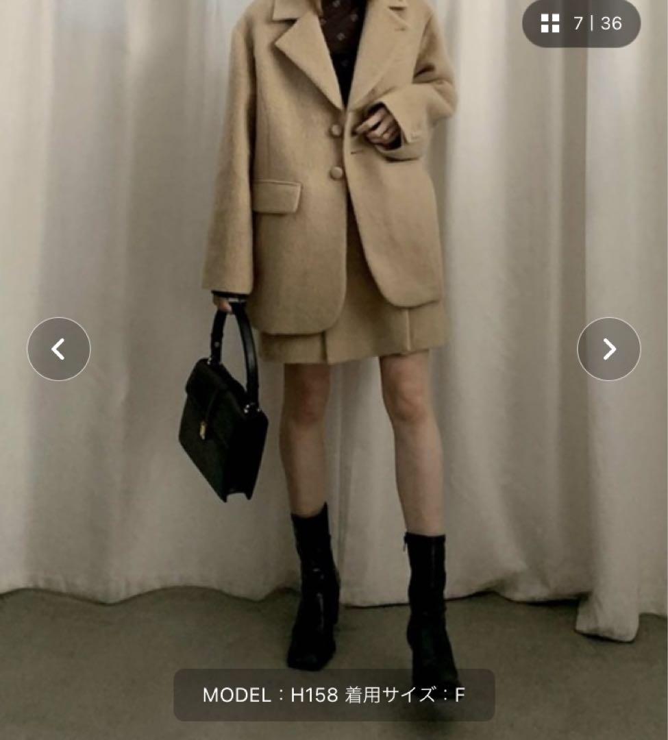 ジャケット・アウター Ameri UND MOHAIR SHAGGY BIG JACKET&SKIRT Ameri UND MOHAIR SHAGGY BIG JACKET&SKIRT