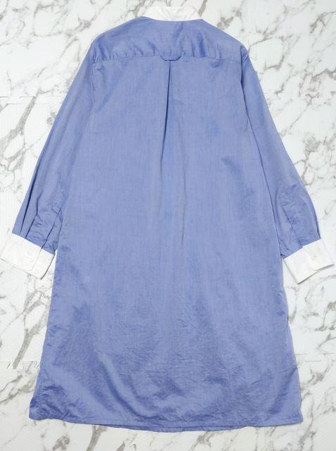 美品☆コムデギャルソン☆シャツワンピース バンドカラー ブルー
