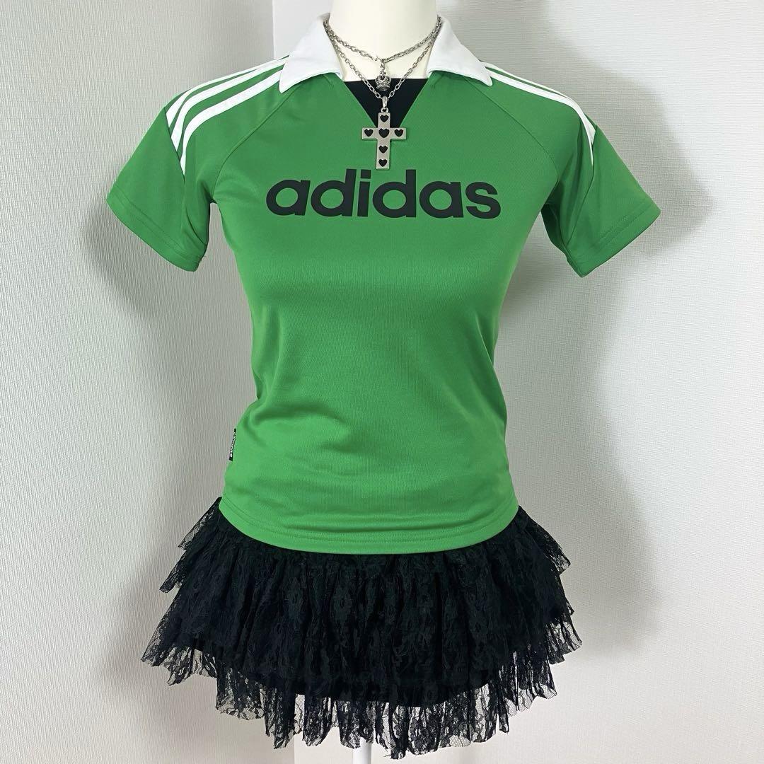 【y2k 00s】adidasアディダス　ロゴtピチt マクブリング　平成ギャル y2k 00s】adidasアディダス ロゴtピチt マクブリング 平成ギャル