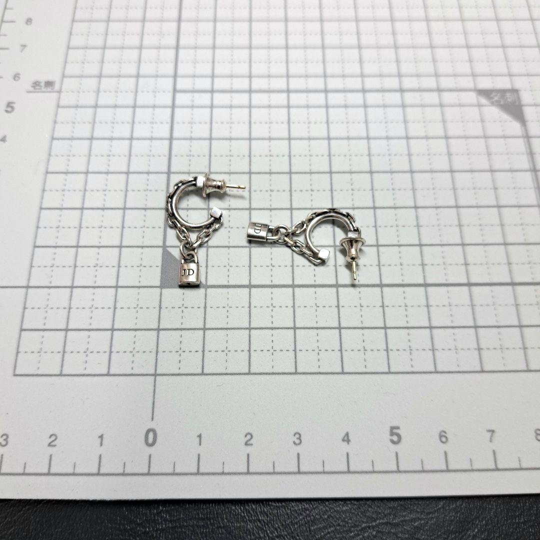 美品 ジャスティンデイビス ピアス パドロック 925 K18 コンビ 南京錠