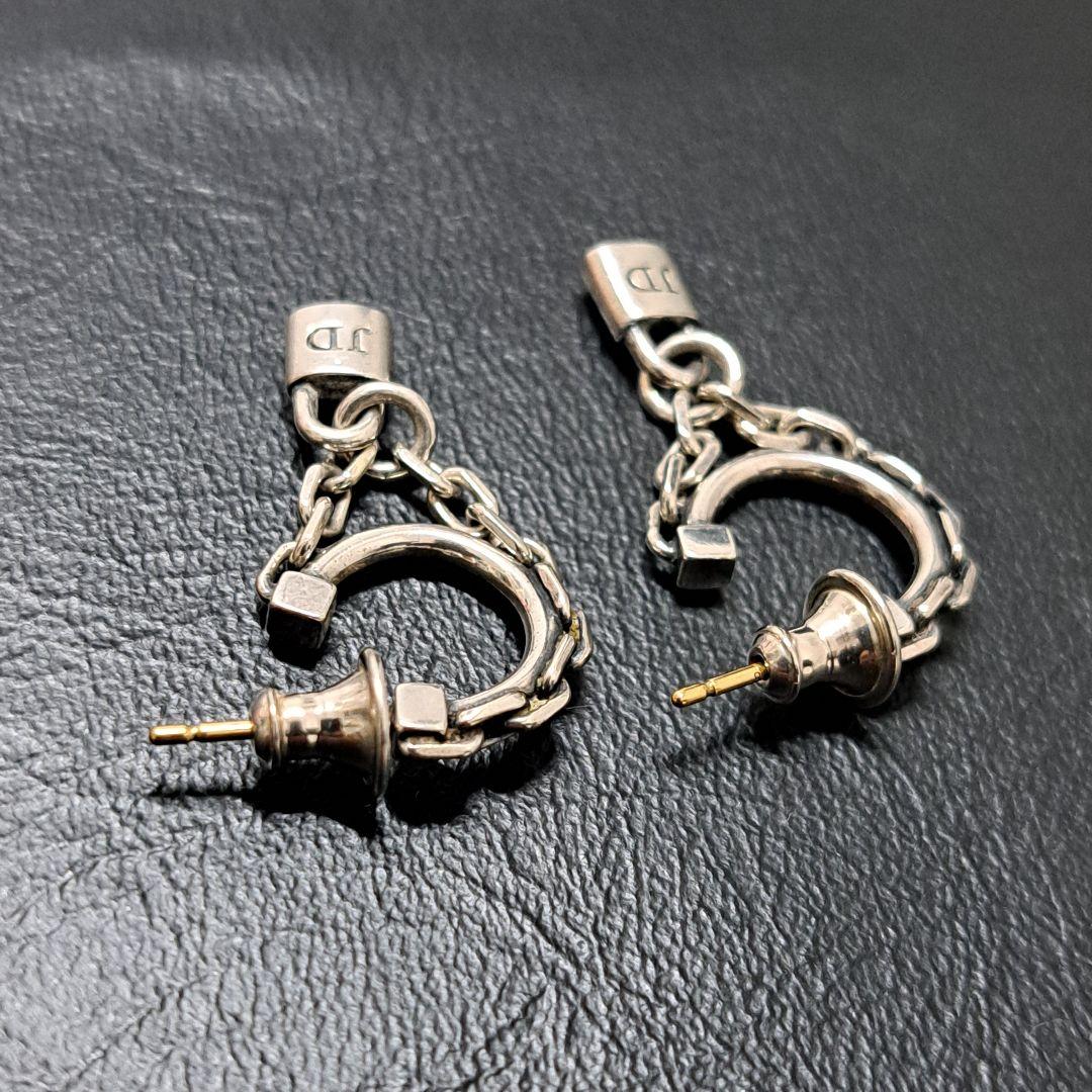 美品 ジャスティンデイビス ピアス パドロック 925 K18 コンビ 南京錠