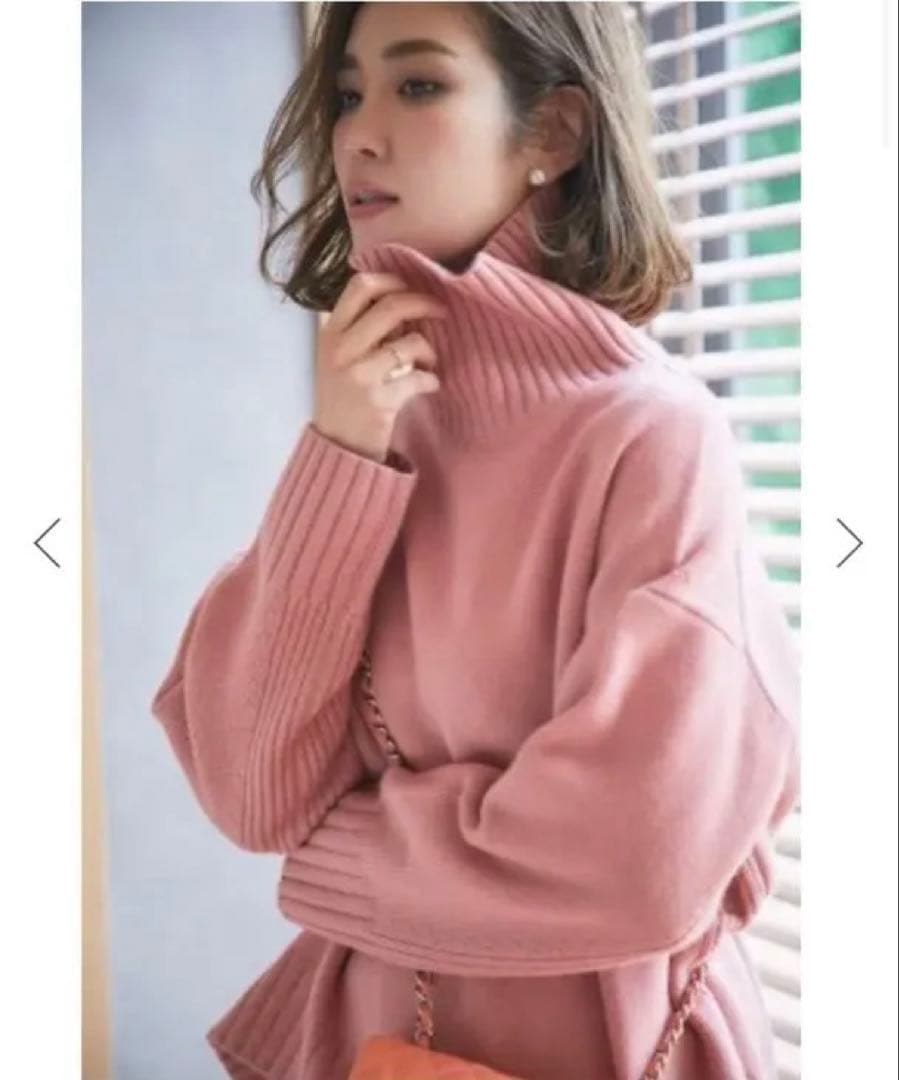 セブンテン⭕️タートルニットプルオーバー　人気完売　コーラルピンク　セーター　M