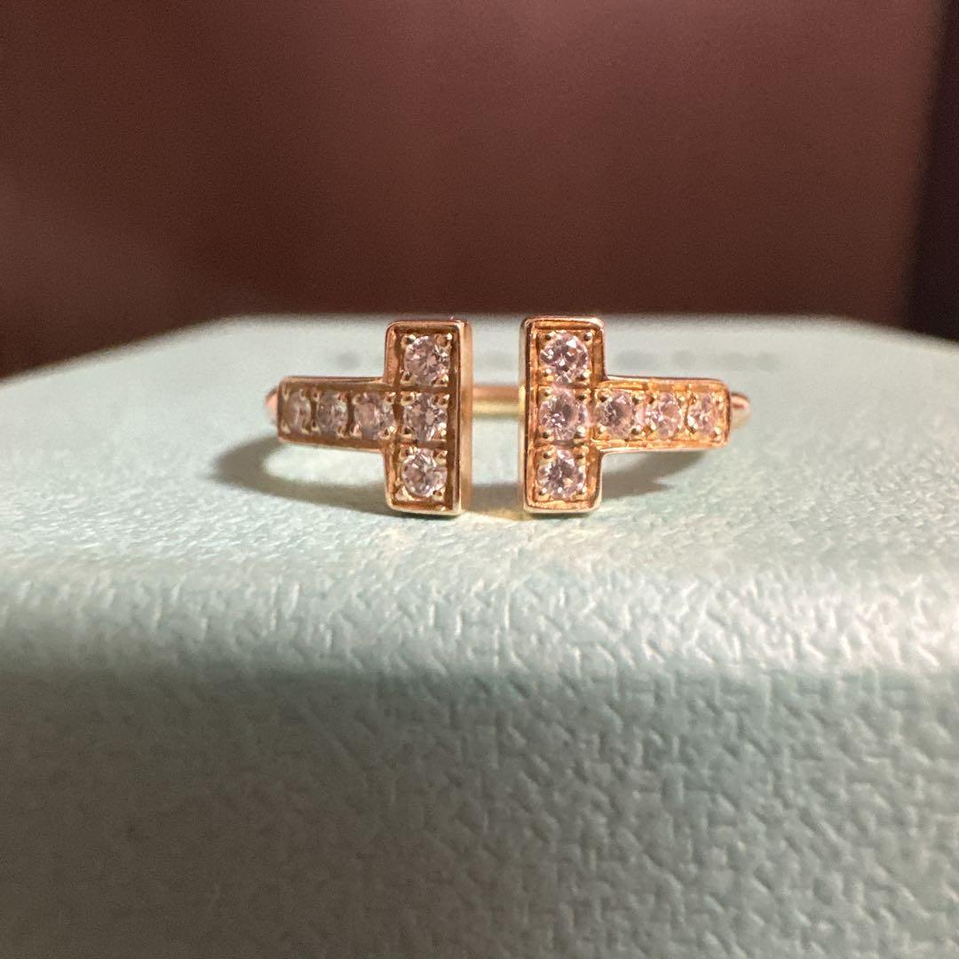 TIFFANY*ティファニー Tワイヤーリング 18K ローズゴールド 指輪 Tiffany Tワイヤーリング ローズゴールド ダイヤモンド リング・指輪