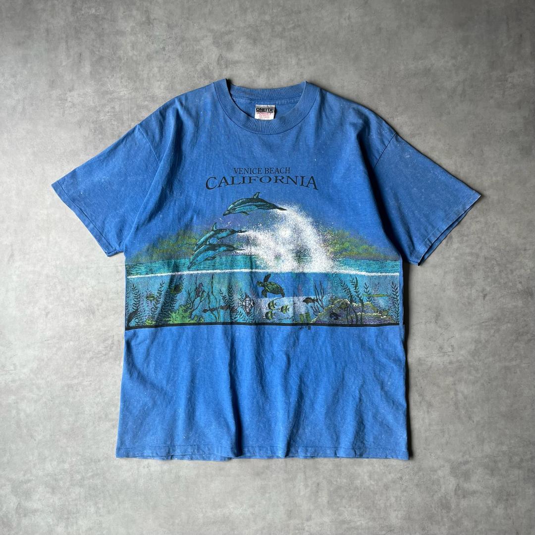 90s USA製 ONEITA カルフォルニア プリント Tシャツ 半袖