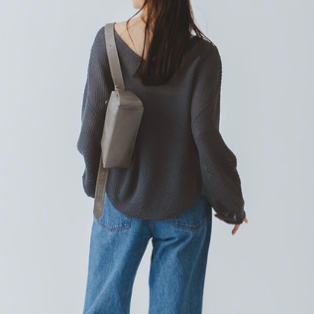 25SS✨NOBLE ペーパーヤーン カノコ Back Vプルオーバー　グレー