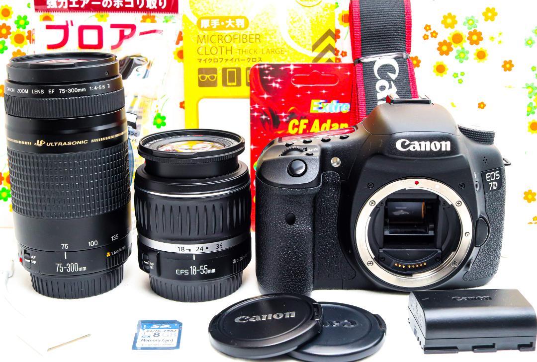 美品 キャノン Canon EOS 7D☆スマホ転送☆ダブルレンズ！☆一眼レフ キャノン Canon EOS 7D☆スマホ転送☆ダブルレンズ！☆一眼レフ