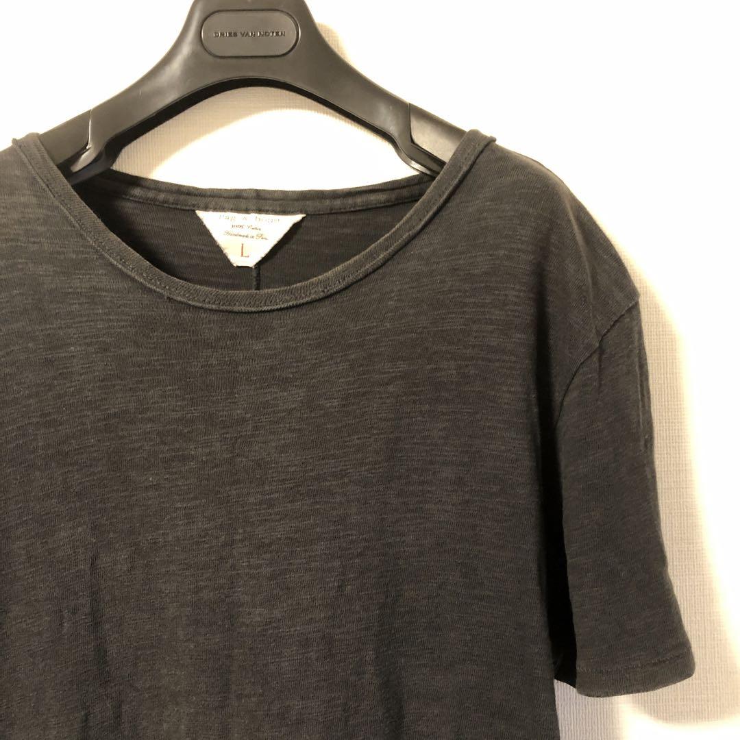 【関税込】◆RAG & BONE ラグ & ボーン◆コットン Tシャツ rag & bone ラグアンドボーン ペルーコットンTシャツLサイズ
