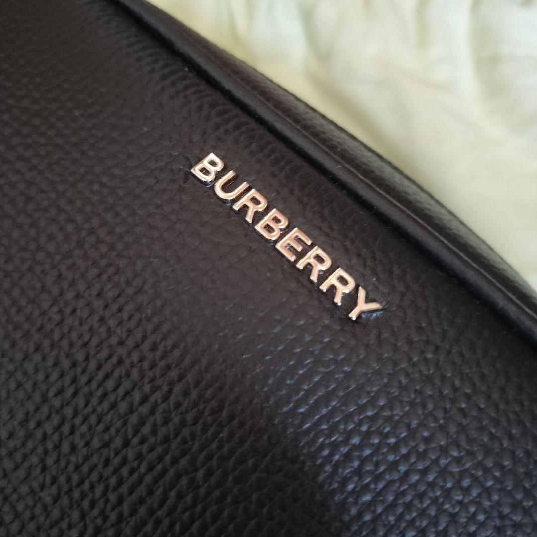新品未使用 BURBERRY バーバリー ブラックレザー ショルダーバッグ