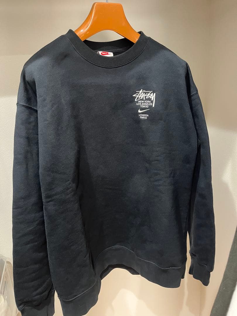 Stussy × Nike ブラック スウェット Lサイズ Stussy × Nike ブラック スウェット Lサイズ