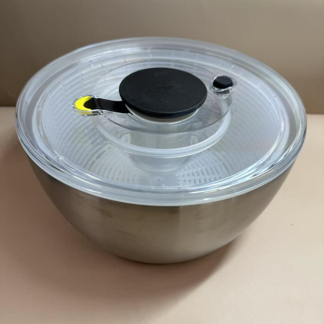 中古OXO オクソー サラダスピナー 野菜水切り器 大　ステンレス 中古品☆OXO オクソー サラダスピナー 野菜水切り器 大