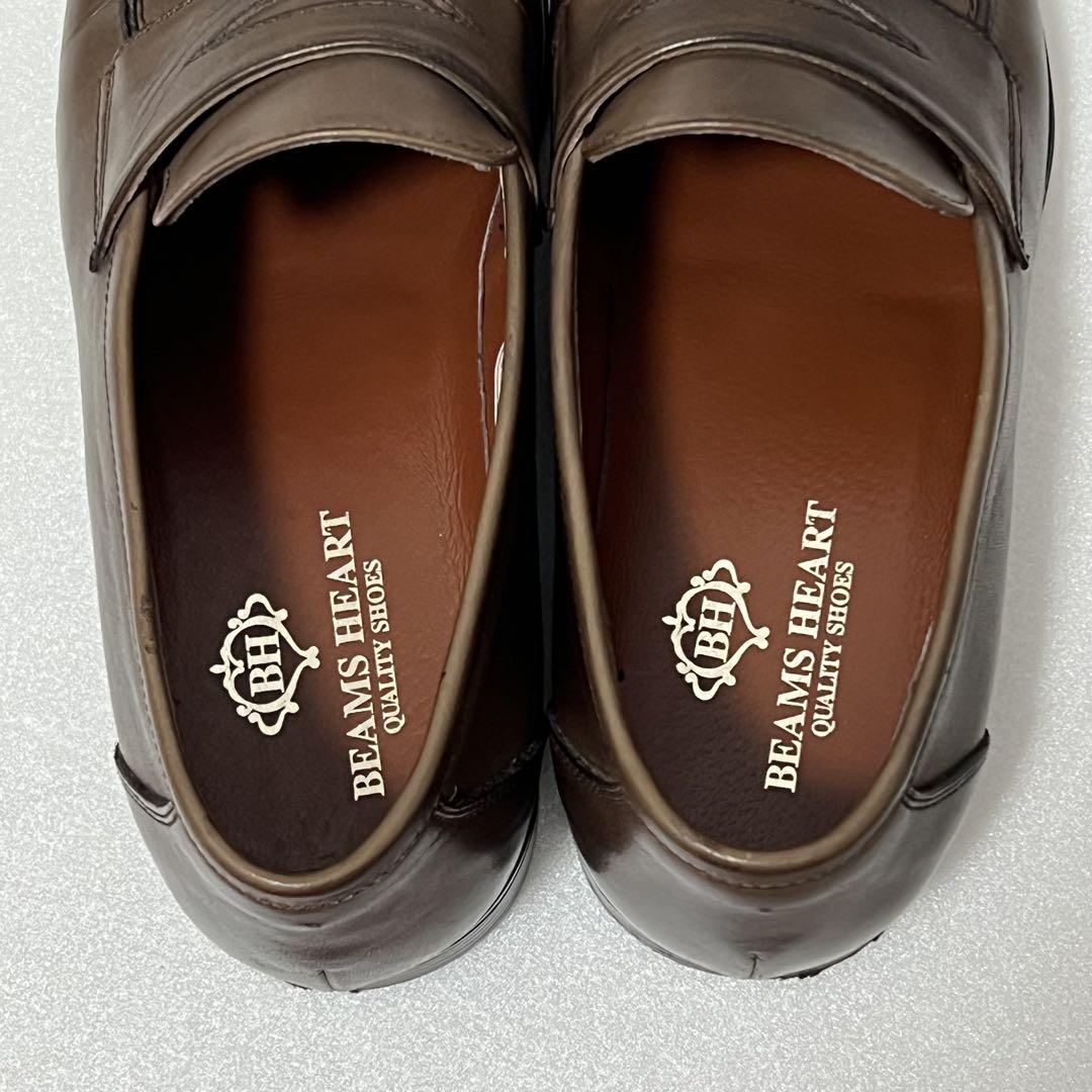 極美品✨ビームスハート 革靴 ローファー 茶 ブラウン ビジネス UK8 極美品✨ビームスハート 革靴 ローファー 茶 ブラウン ビジネス