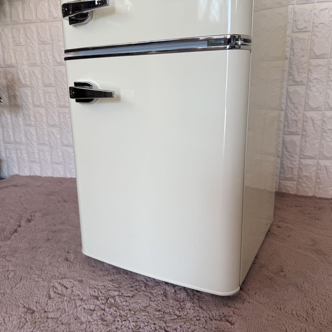 都内23区配送無料✨レトロ冷蔵庫　株式会社オーヤマ　PRR-082D-W 美品 都内23区配送無料✨レトロ冷蔵庫 株式会社オーヤマ PRR-082D-W