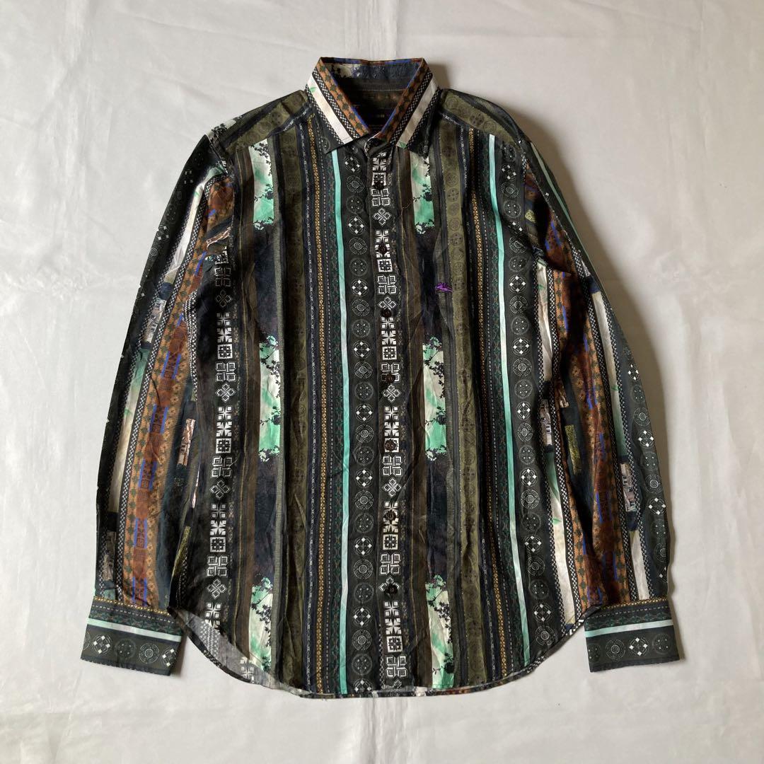 ETRO シャツ 総柄 ストライプ