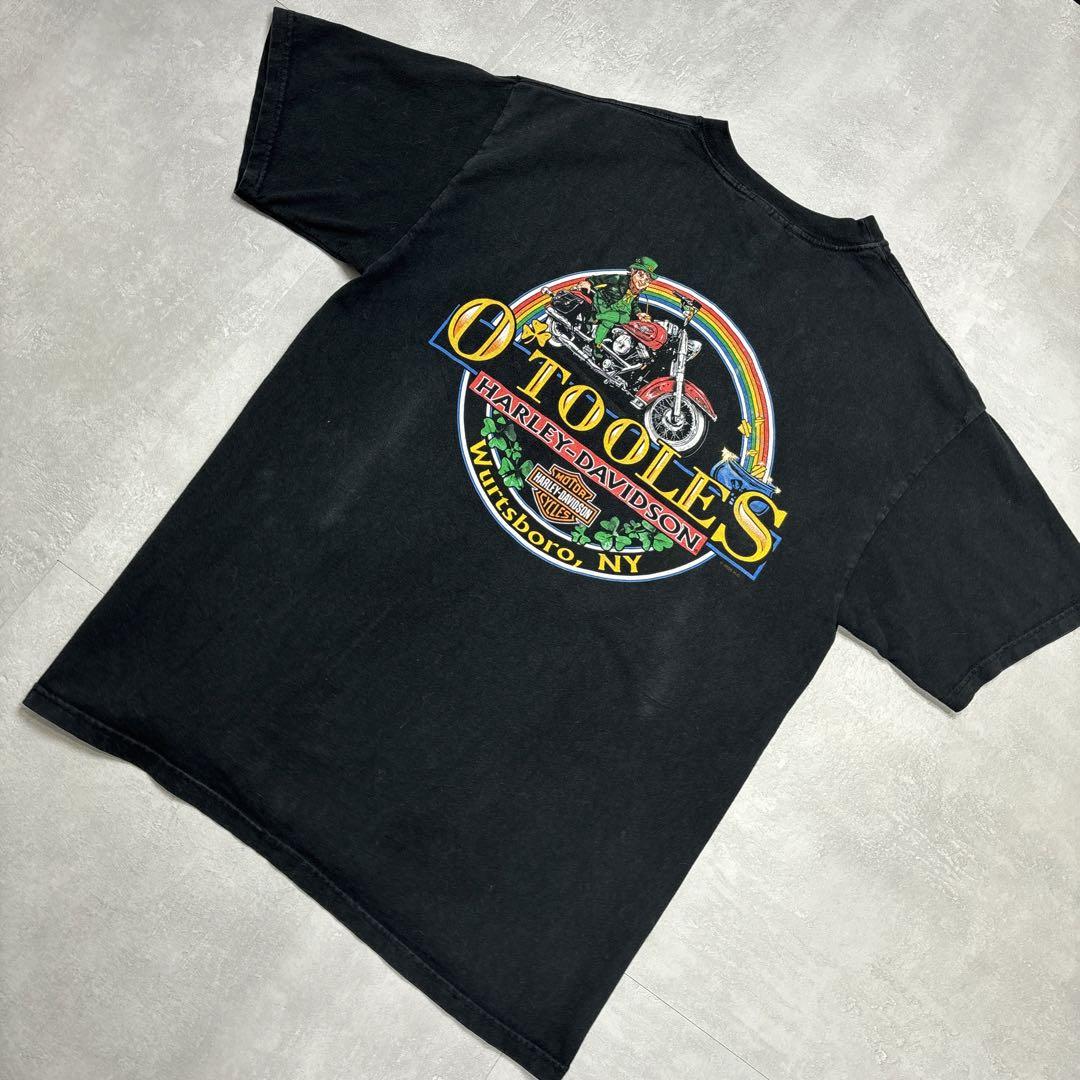 ハーレーダビッドソン ライトニング トランプ 両面プリント Tシャツ Lサイズ