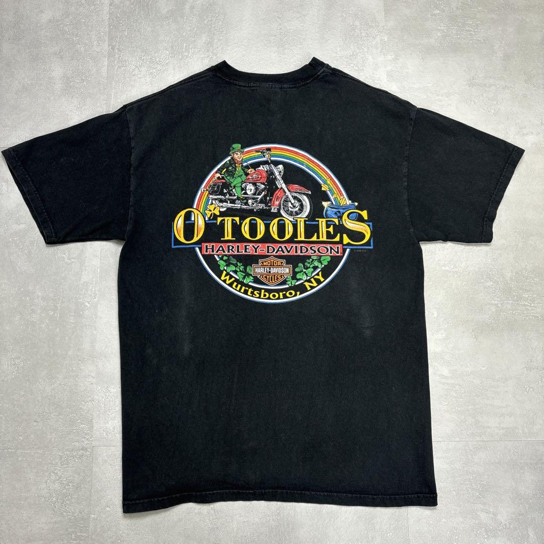 ハーレーダビッドソン ライトニング トランプ 両面プリント Tシャツ Lサイズ