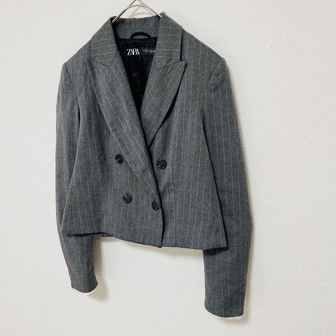 ZARA グレー ダブルボタンジャケット S