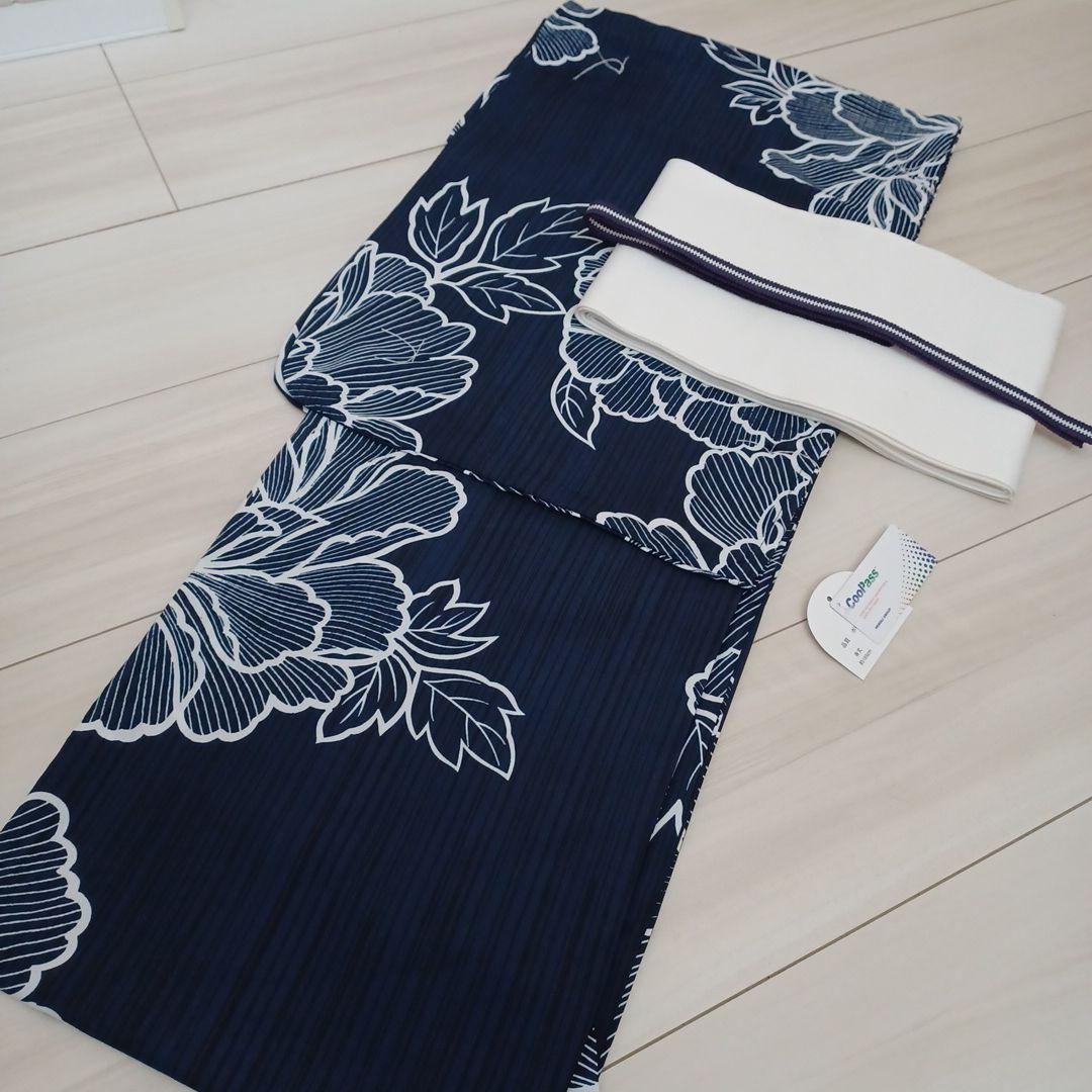 新品☆呉服屋♪吸水速乾！上品な芍薬　濃紺スレンダー夏着物　浴衣３点セット 楽天市場】浴衣 セット レディース 吸水速乾 ポリエステル浴衣