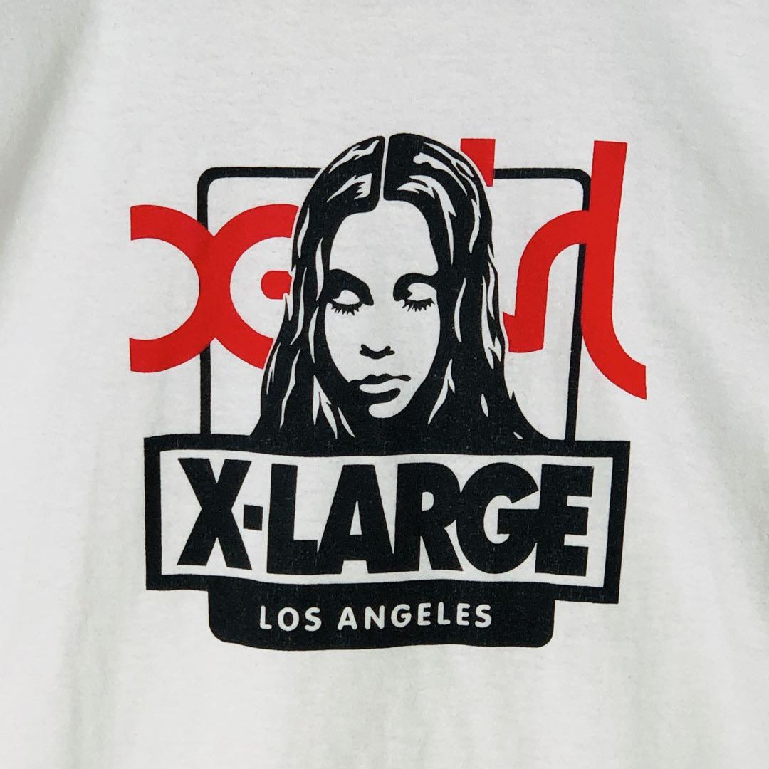 【人気コラボ】エクストララージ エックスガール デカロゴ 半袖Tシャツ L 白 人気コラボ】エクストララージ エックスガール デカロゴ 半袖T