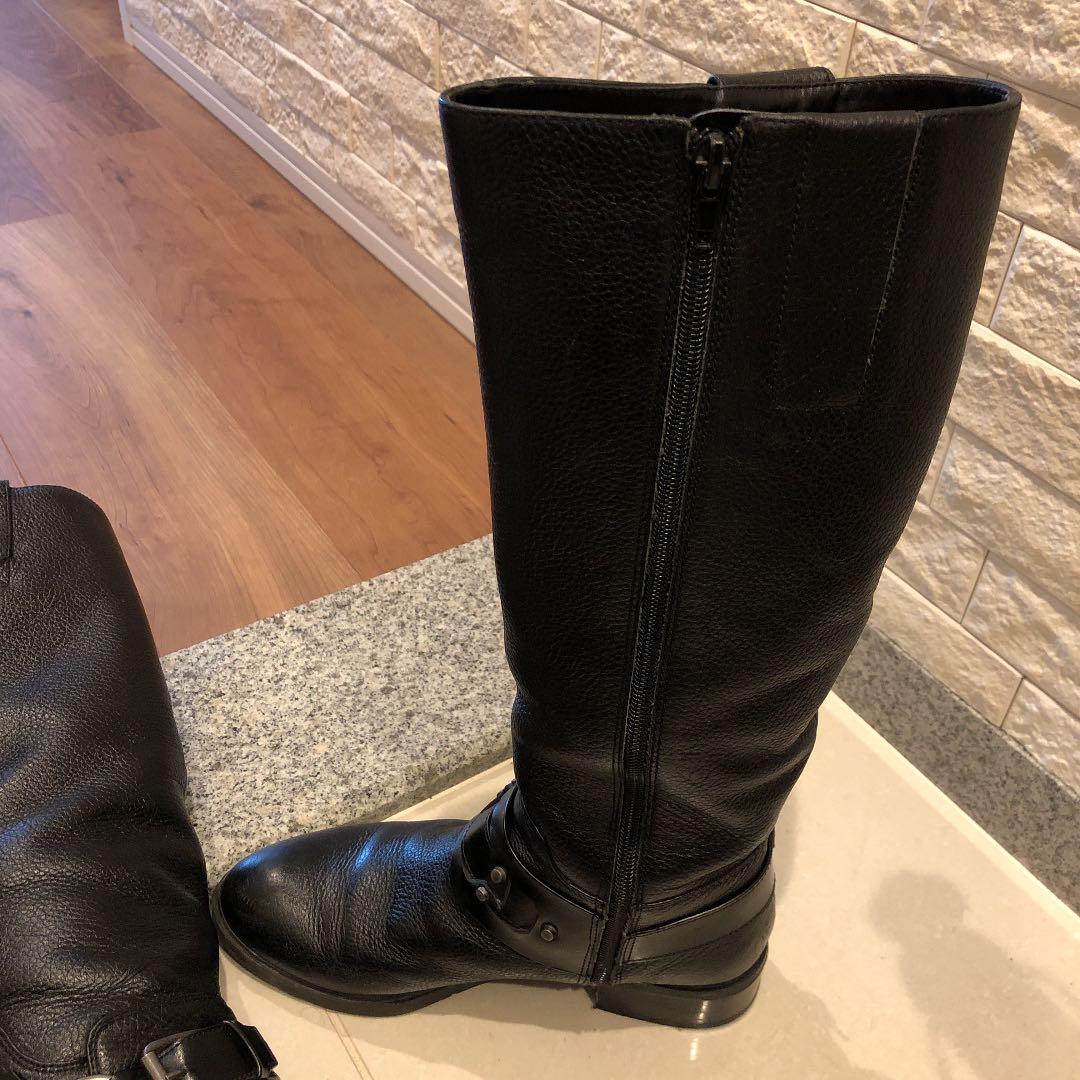 値下げ NINE WEST ナインウエスト ロングブーツ 黒 24cm の正規取扱店で ロングブーツ 黒 NINEWEST ブーツ