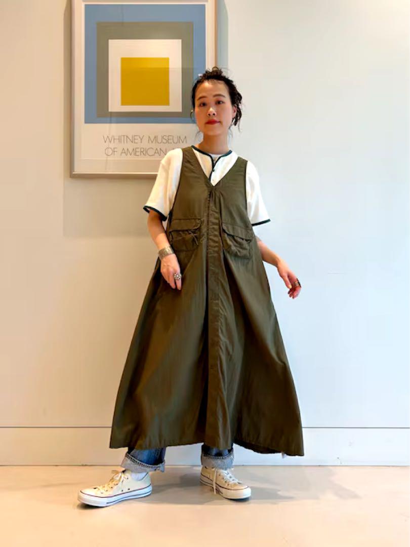 BEAMS BOY ナイロン タッサー C-1 ノースリーブ ワンピース