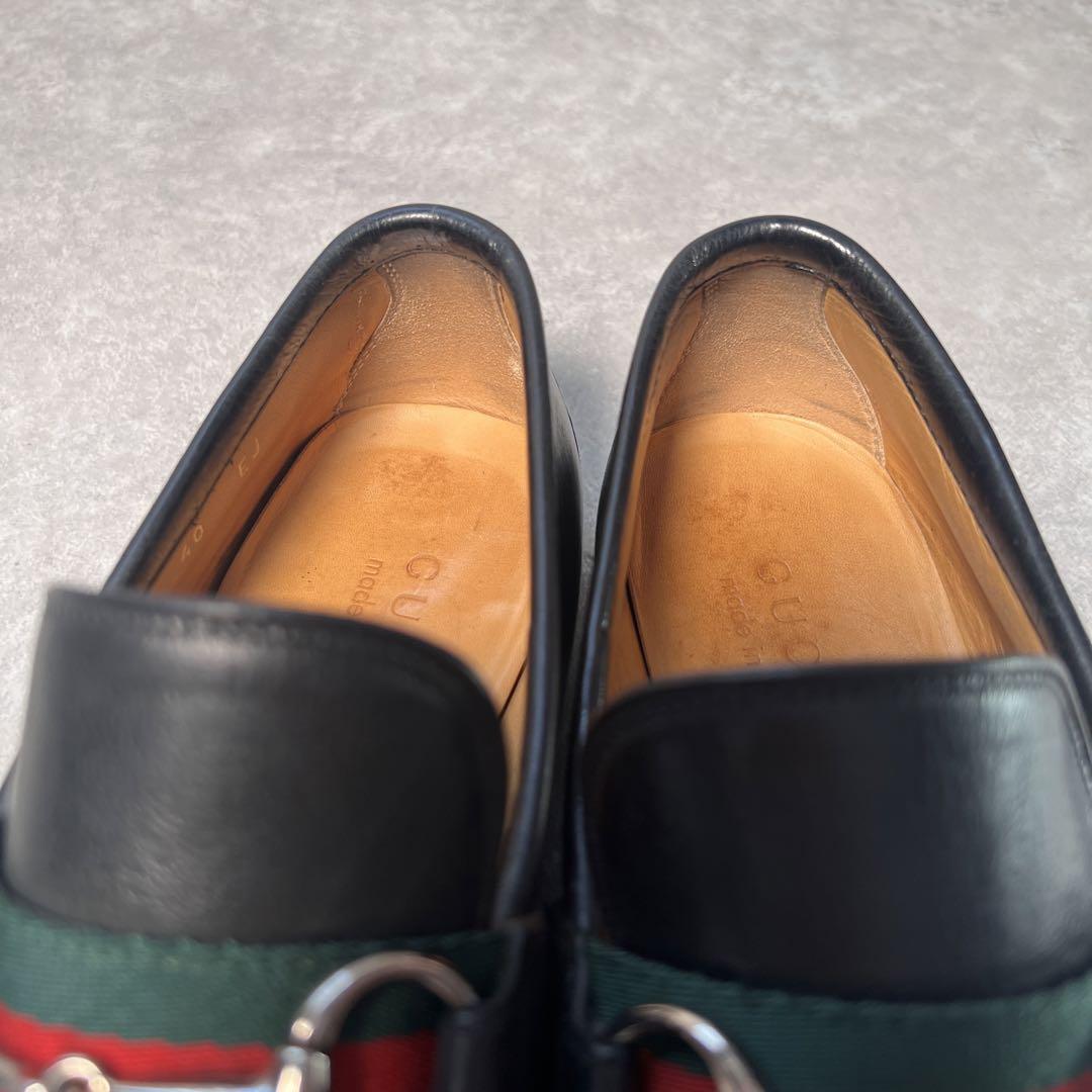 GUCCI ホースビットローファー シェリーライン 40EJ ブラック