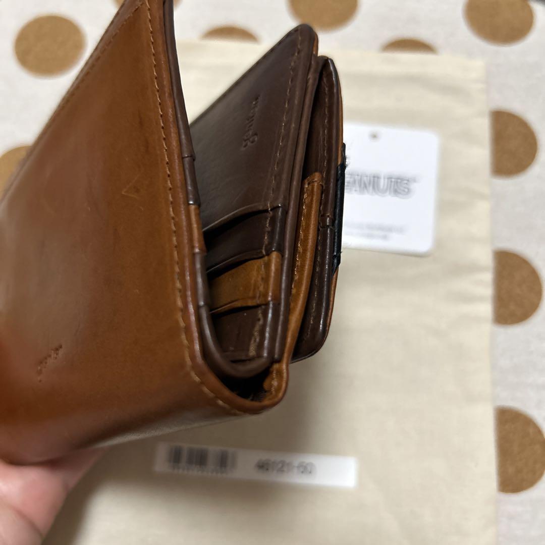 genten PEANUTS 二つ折り財布 ブラウン