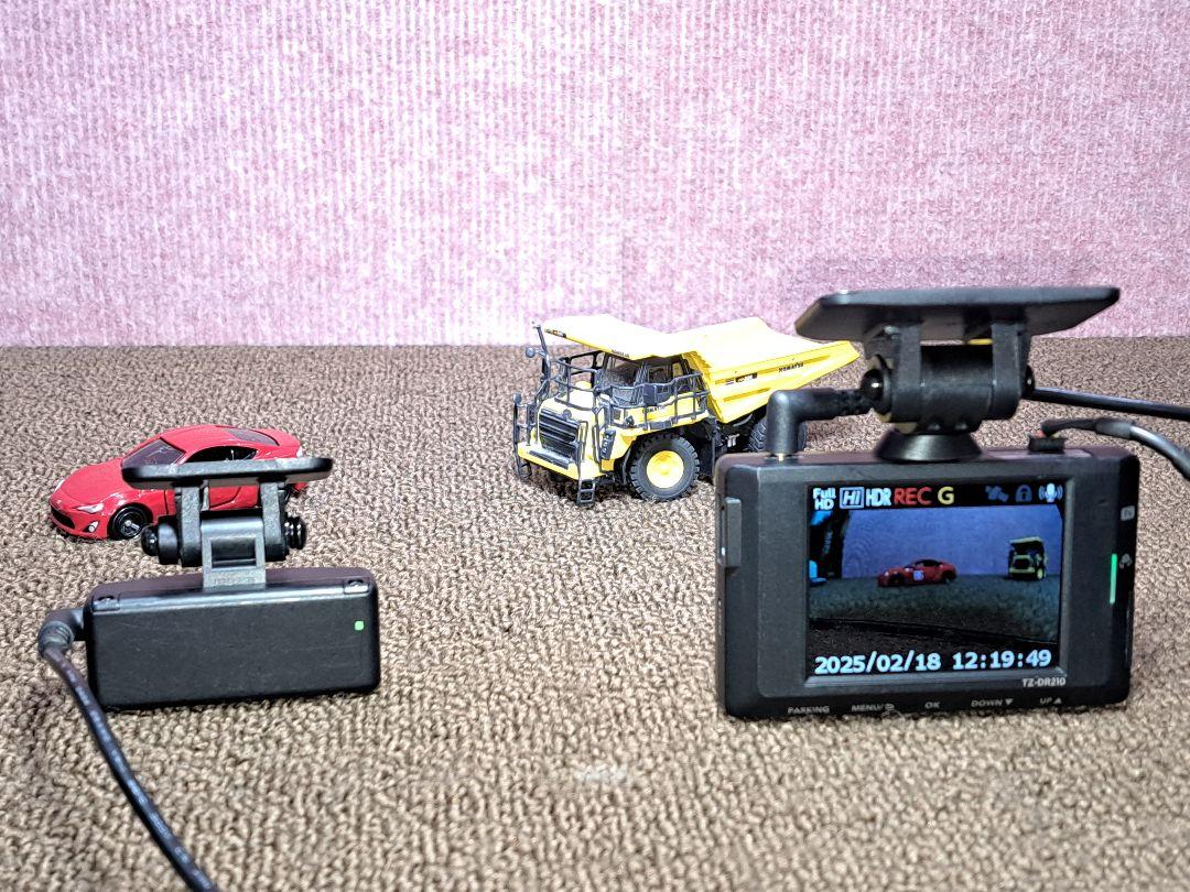 駐車監視機能付◆コムテック前後ドライブレコーダー TZ-DR210★動作良好