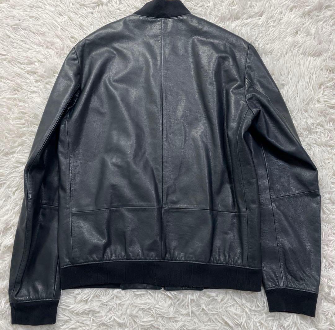 セオリー シングルライダースジャケット シープスキン ネイビー M セオリー シングルライダースジャケット シープスキン ネイビー M