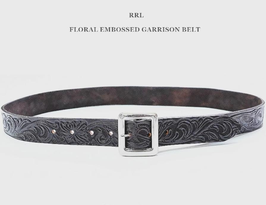 未使用 RRL EMBOSSED GARRISON BELT