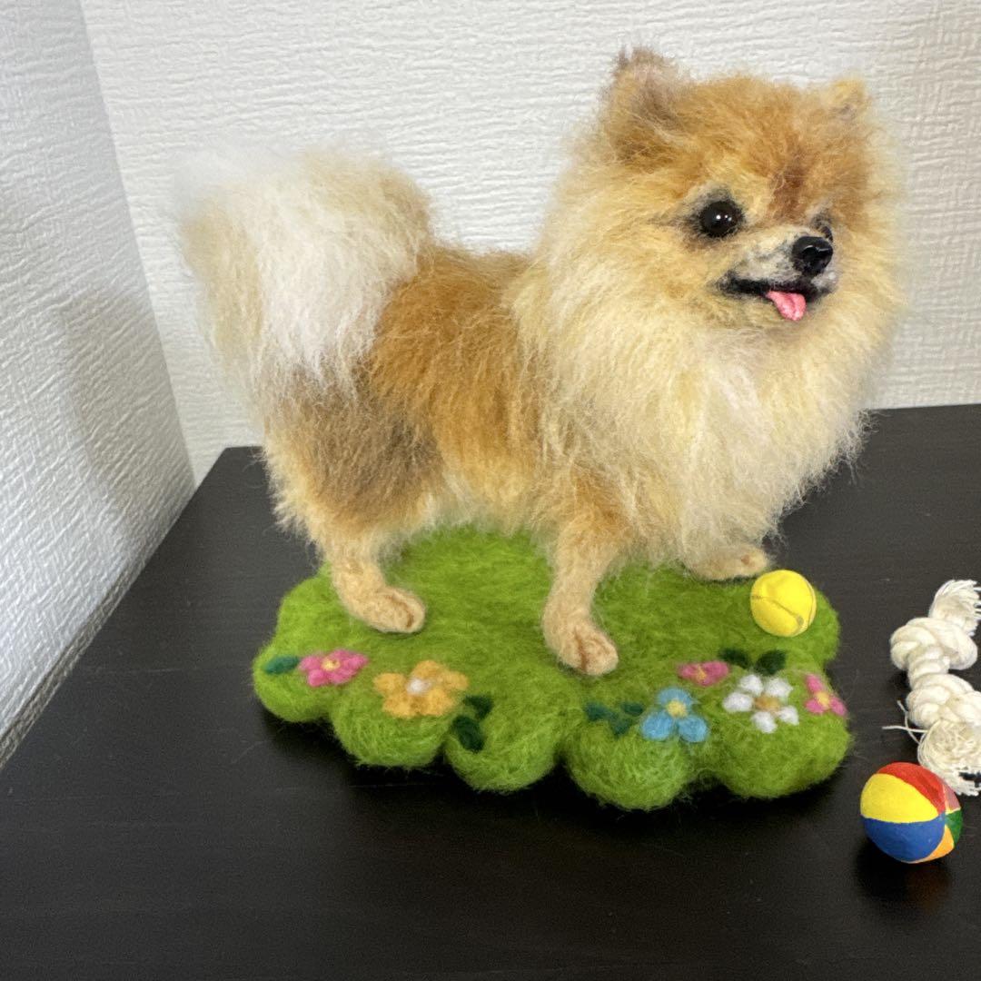 わたわたペット　羊毛フェルト作品　ポメラニアン　レッド　フォーン