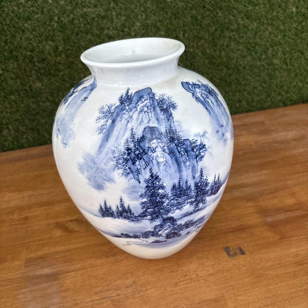 中国風風景画 陶器花瓶 Amazon.co.jp: 磁器の花瓶 中国花瓶新中国風花瓶景徳鎮古典磁器