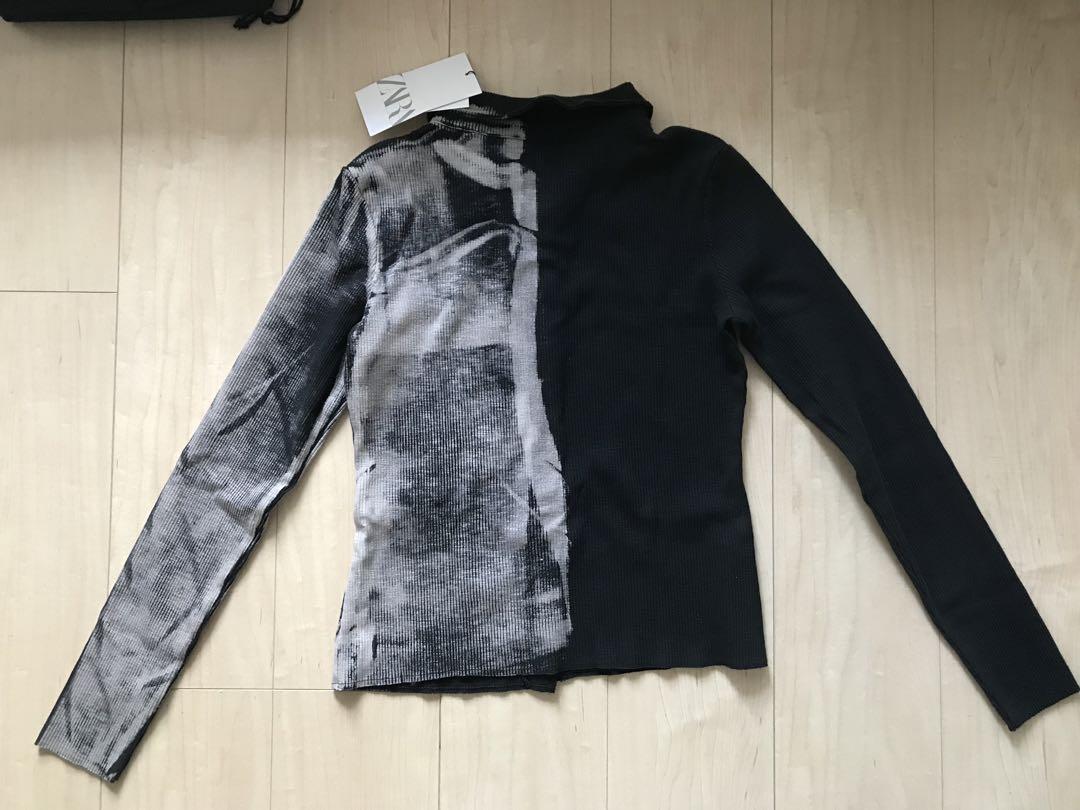 最旬トレンドパンツ 春夏【新品タグ付】zara ザラ フェイドエフェクト ボタン トップス