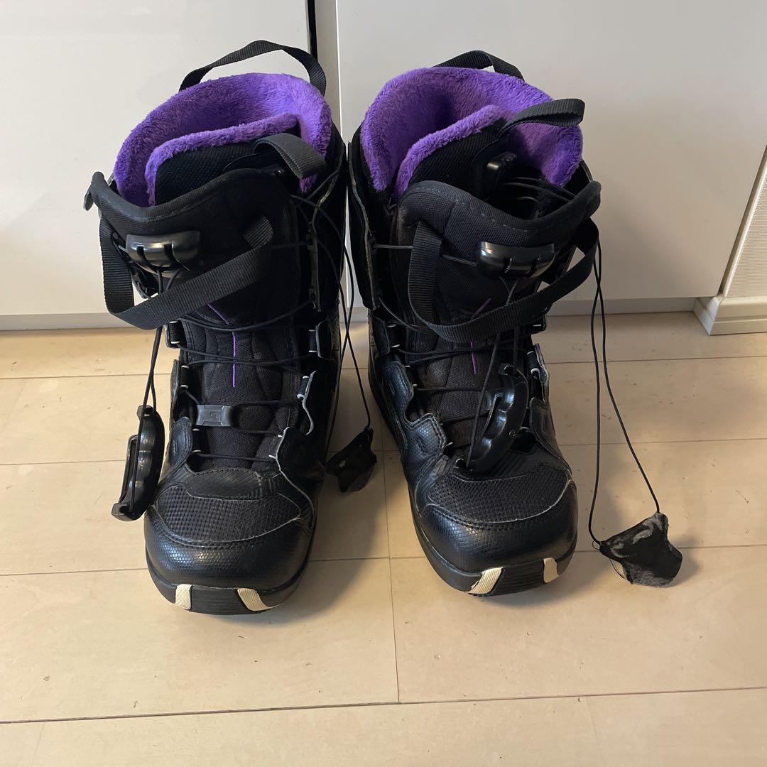 Salomon スノーボードブーツ ブラック/パープル　23cm 新 デザインスポーツ - Salomon スノーボードブーツ ブラック