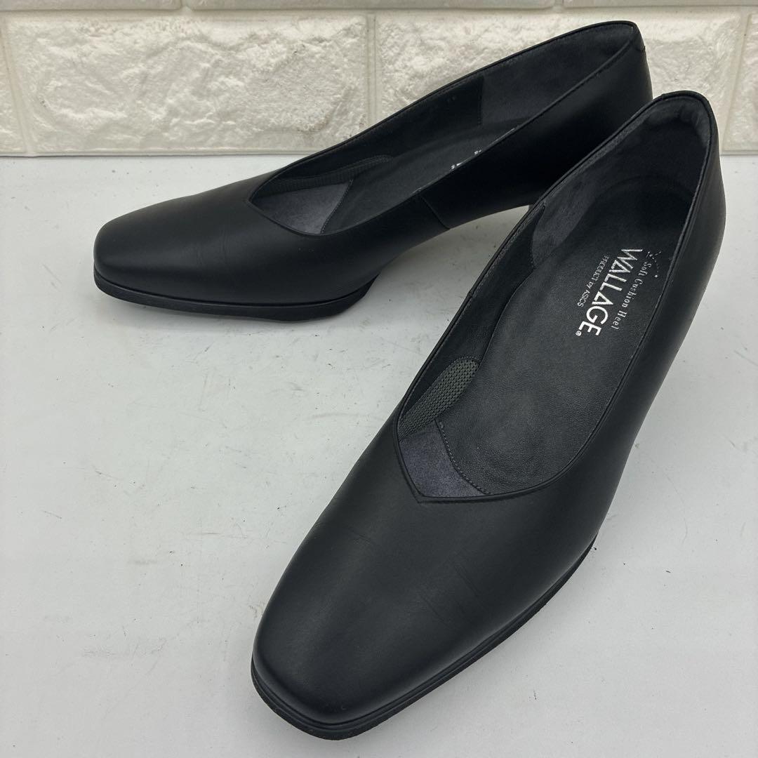 【良品】asics アシックスウォーキング ワラッジ スクエアトゥ 24 黒