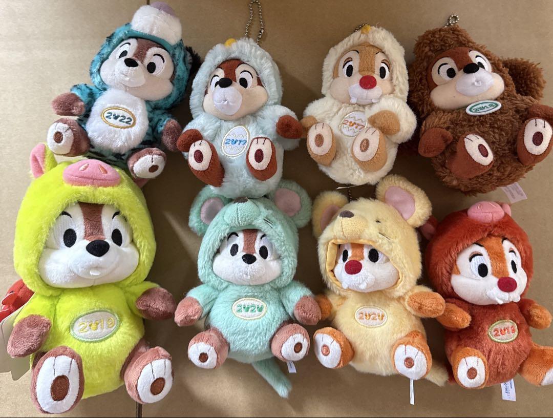 ディズニー　チップ&デール　マスコット　干支ぬいぐるみ　まとめ売り8体