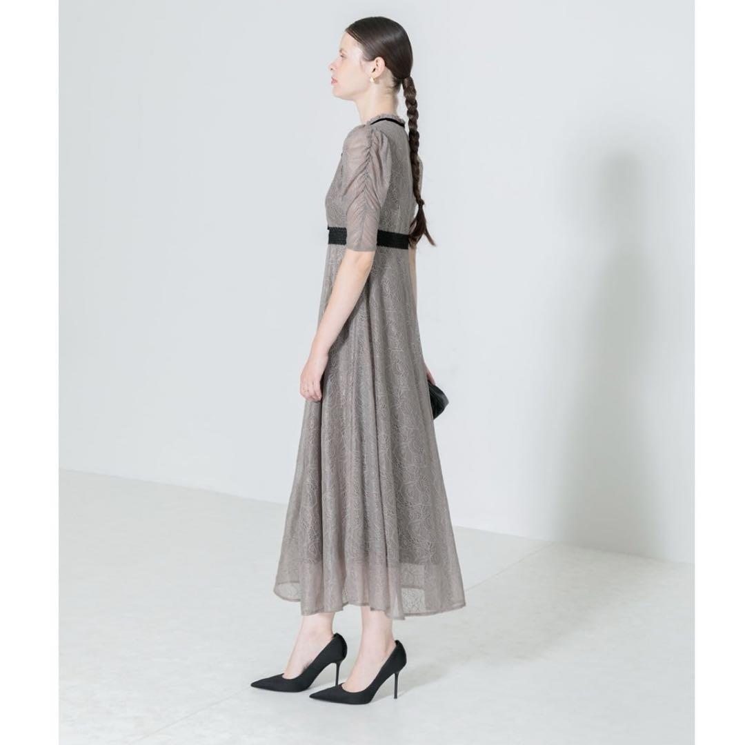 Leja ウエストマークパフスリーブ総レースワンピース S   レジャ ドレス