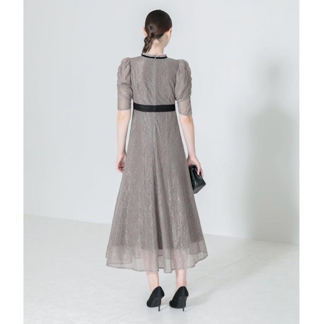 Leja ウエストマークパフスリーブ総レースワンピース S   レジャ ドレス