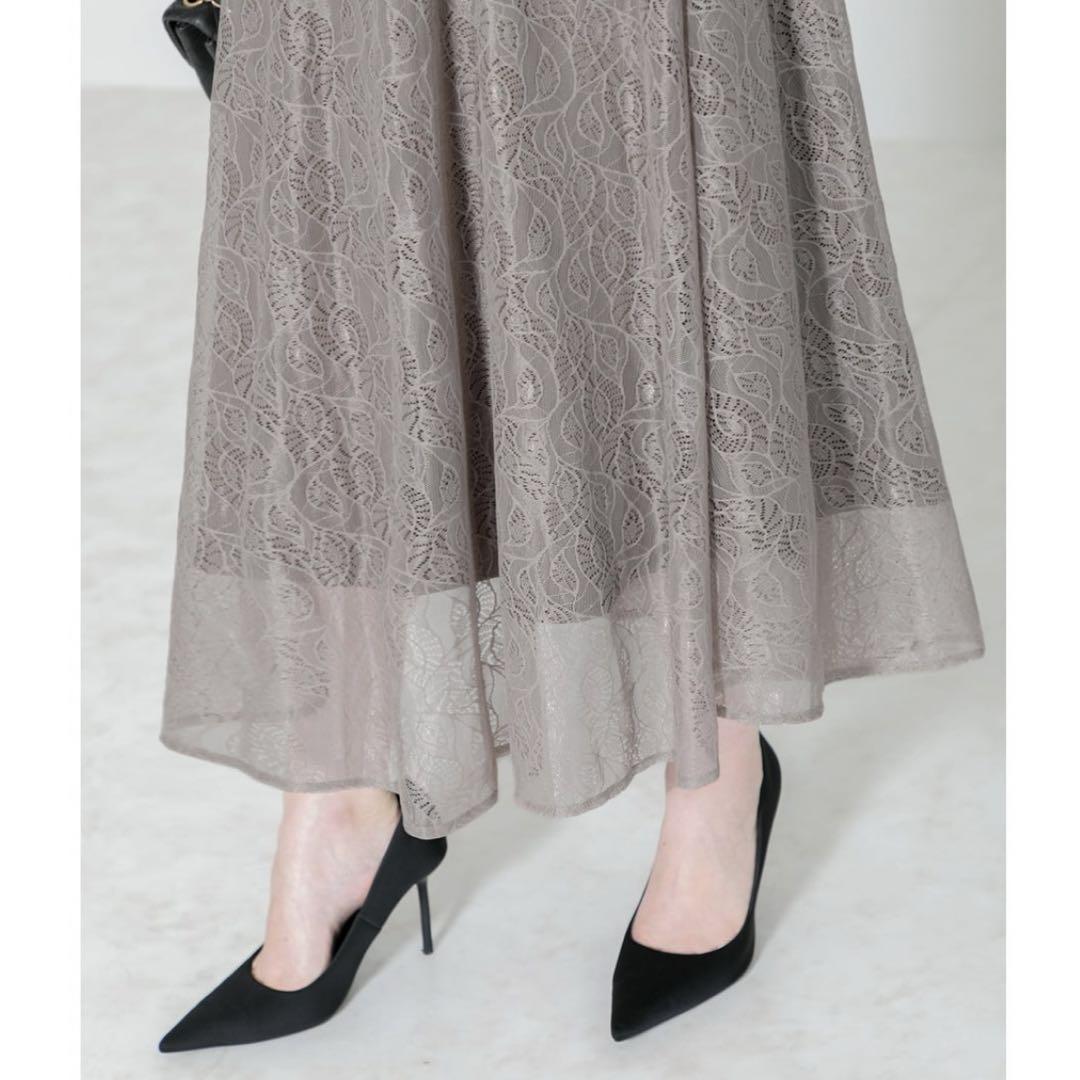 Leja ウエストマークパフスリーブ総レースワンピース S   レジャ ドレス