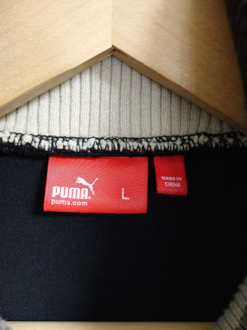 新品在庫 レアデザイン PUMA プーマ コーデュロイ切り替えジャケット L 黒 綿 vtecO-m73628146137 正規店新品