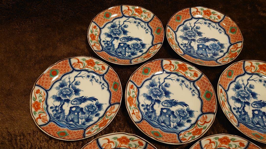 古伊万里　伊万里　染色　色絵　豆皿　菓子皿　蔵出し　茶道具　７客