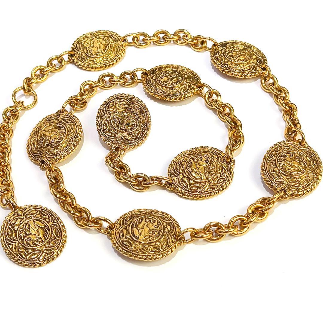 CHANEL シャネル ココマーク 騎馬 アラベスク チェーンベルト 美品