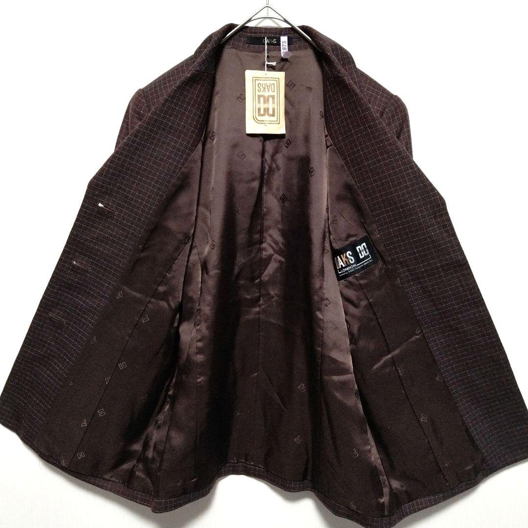DAKS ダックス セットアップ チェックブラウン ダックス DAKS スーツ セットアップ チェック柄 格子柄 三つ