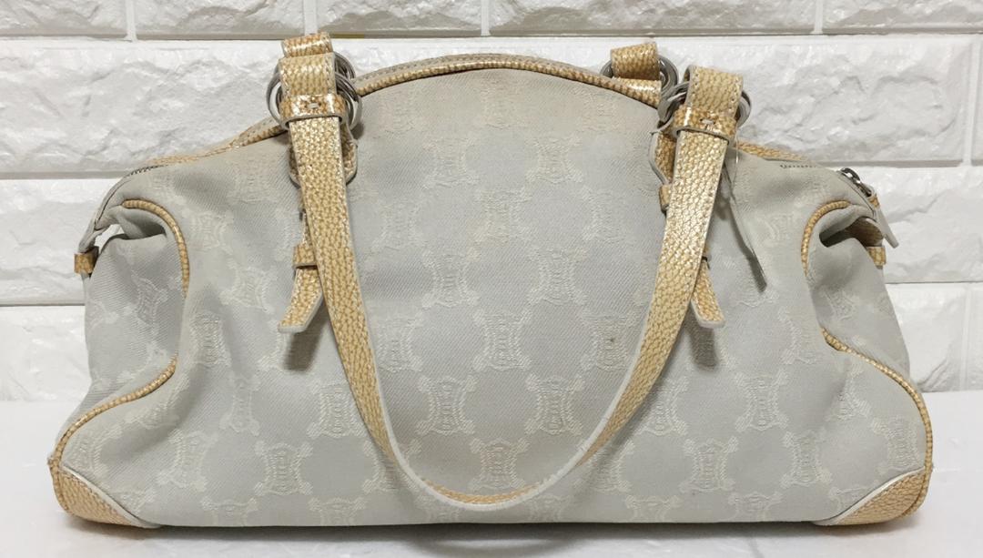 no3689 CELINE セリーヌ マカダム ショルダー ボストン バッグ