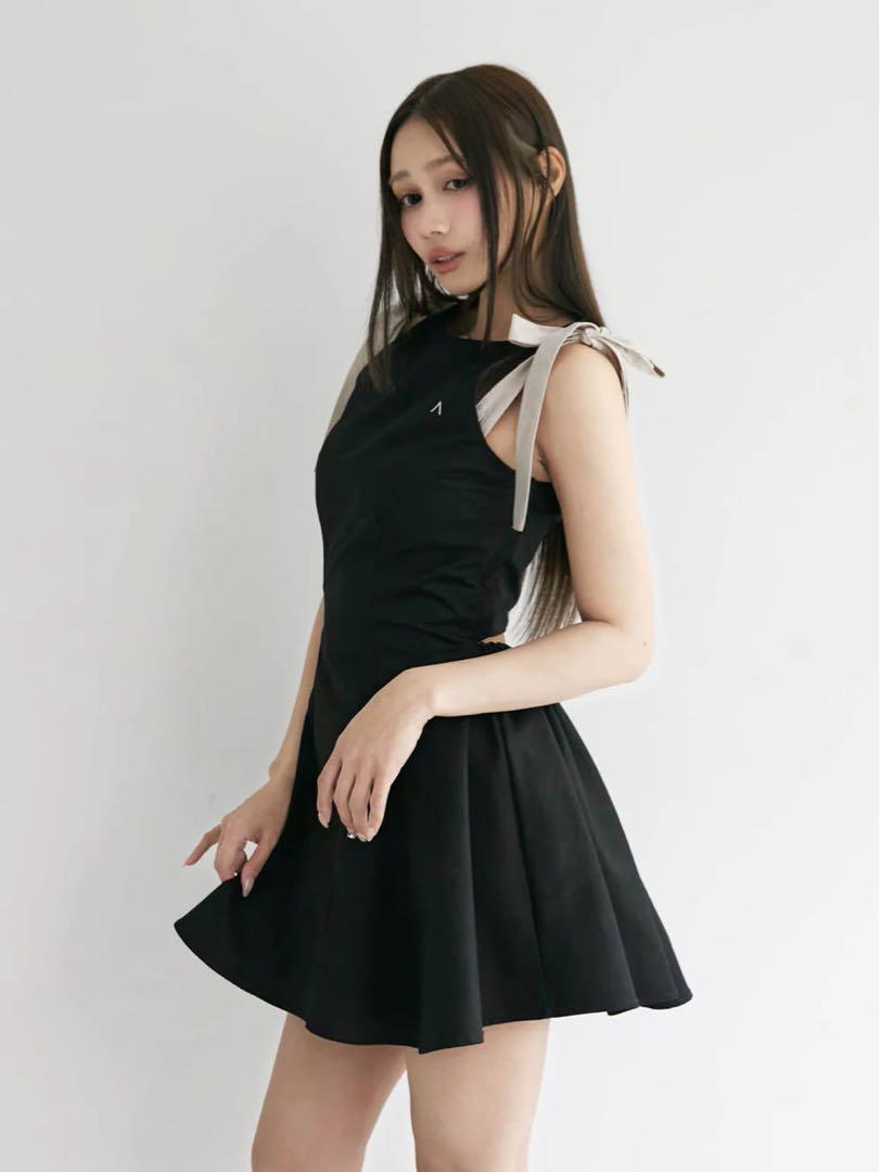 ワンピース andmary jozy ribbon flare mini dress