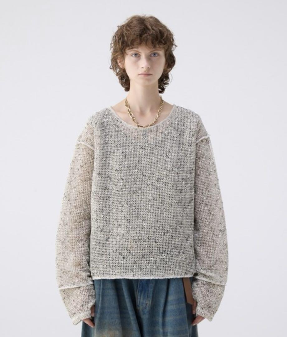 soerte ルーズスラブメッシュニットプルオーバー ベージュ 3 Loose slub mesh knit pullover / ルーズスラブメッシュニット