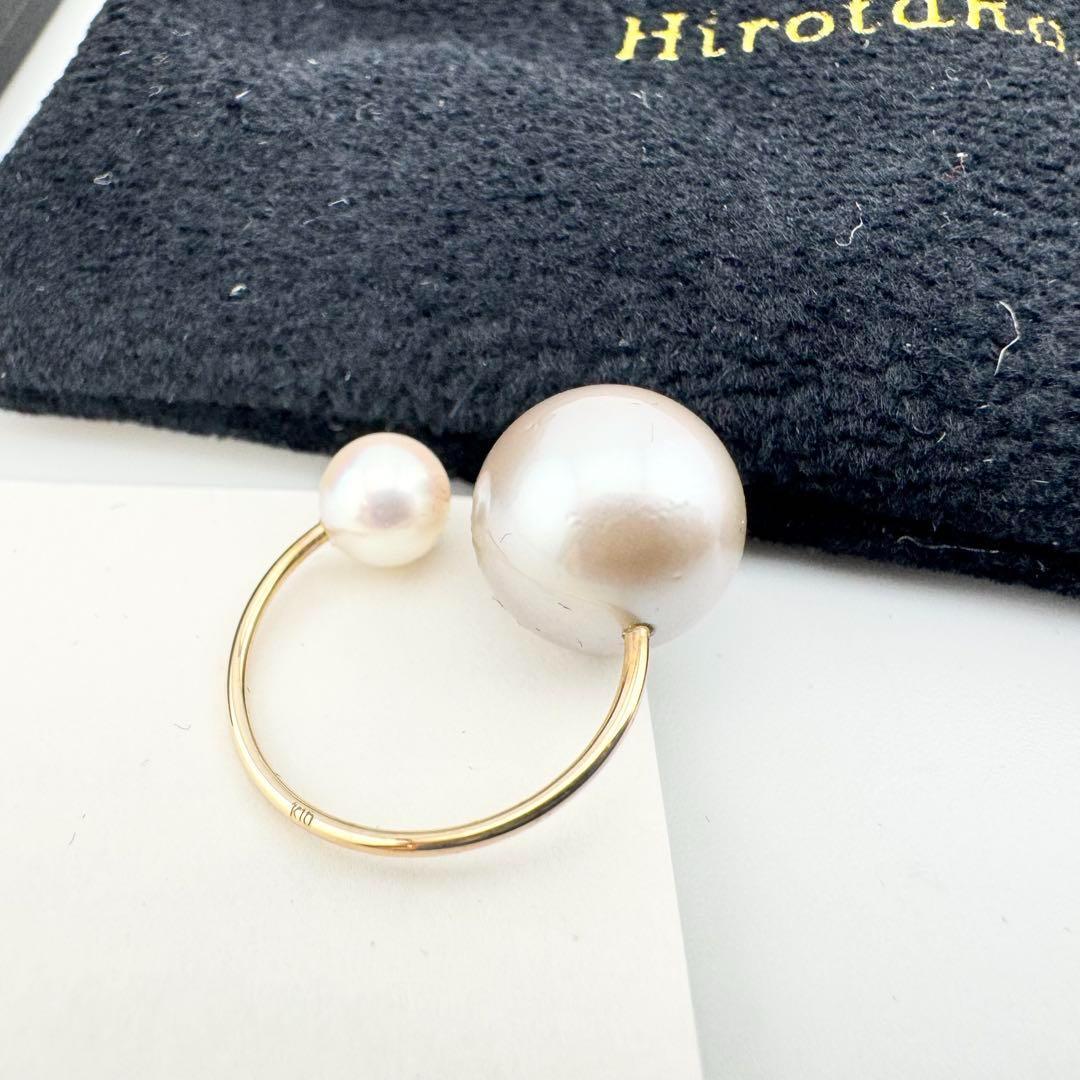 極美品 Hirotaka ヒロタカ あこや南洋タヒチパール イヤーカフ K10