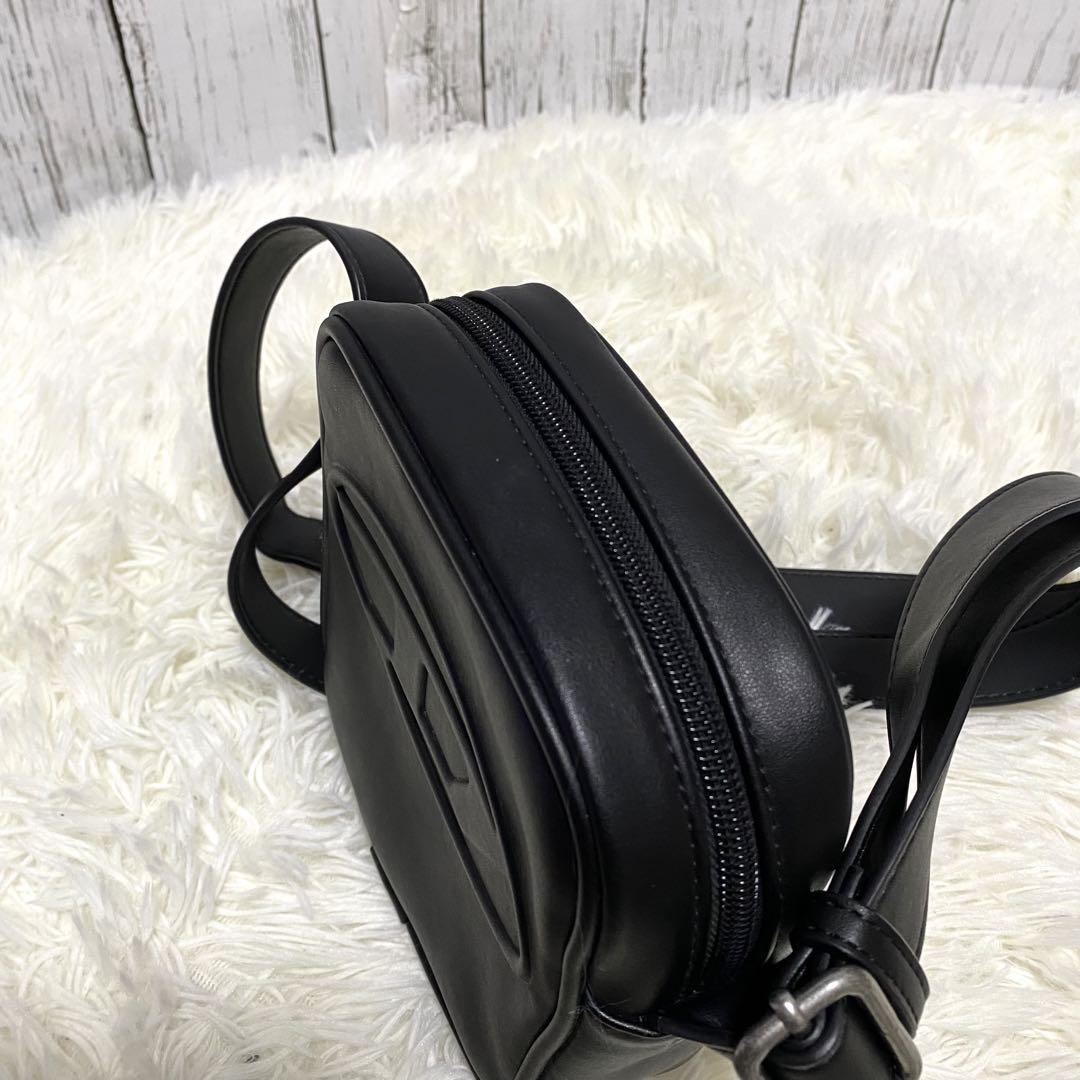 極美品✨DIESEL ショルダーバッグ Dロゴ レザー クロスボディ 黒