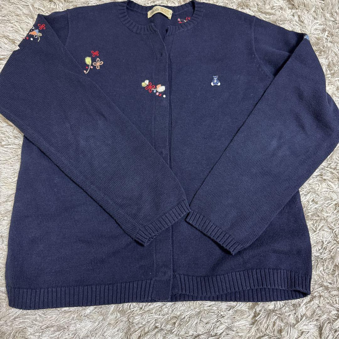 ファミリア❗️スウェットカーディガン 刺繍ロゴ 140 安っぽい