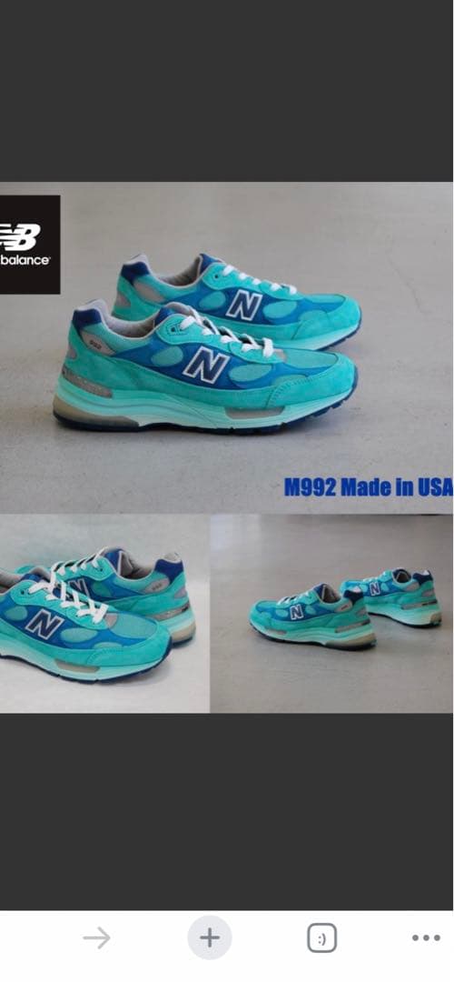 新品未使用】ニューバランスM992TB ブルーシルバー US9 27cm D www