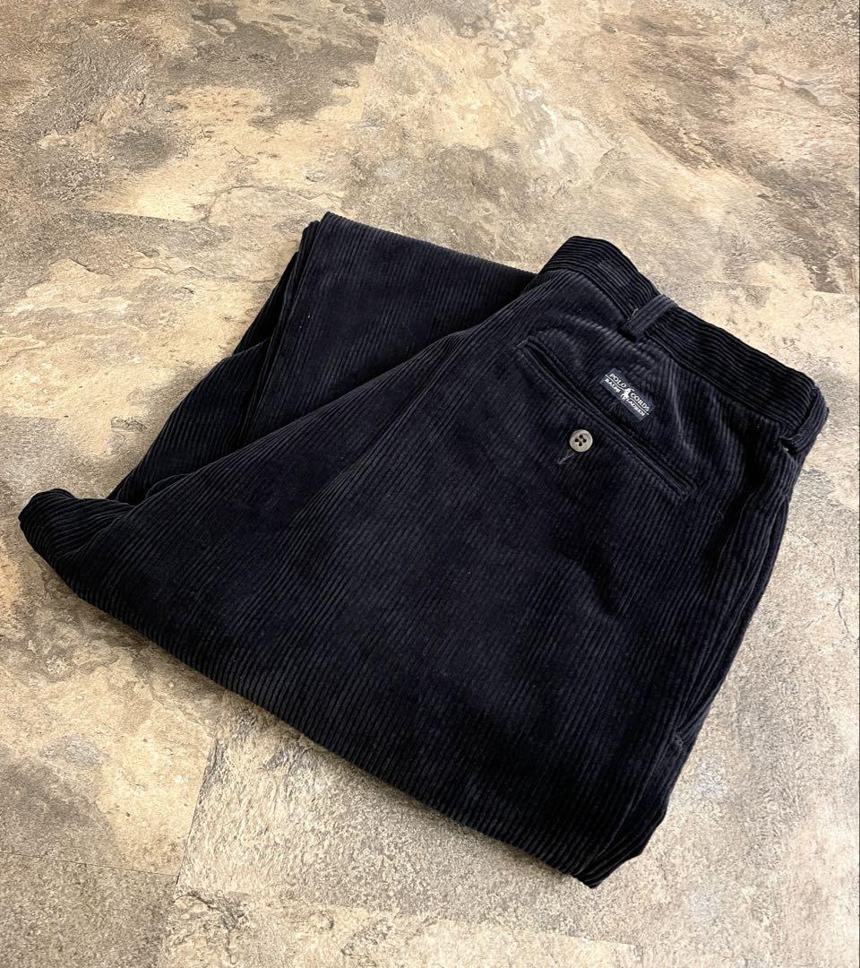 90s Polo Ralph Lauren 太畝コーデュロイ 2タック パンツ